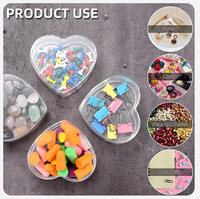 Boîtes cadeaux en forme de cœur en PS transparent recyclé, forme unique, pour bracelets, lunettes, bijoux