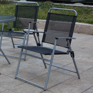 Leisure Modern 6pcs <b>Folding</b> Steel <b>Table</b> Chair Set With Umbrella Outdoor Furniture for Outdoor & Villa Use - Product Image 5