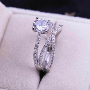 Double Layer Winding Zircon Inlaid Women Ring Elegant Engagement Daily Hand Jewelry - Product Image 6