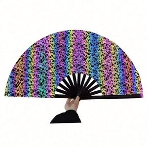 Nouveau Matériau Éventail en Bambou Fantaisie Iridescent Réfléchissant au Laser, Technique de Sculpture Artisanale pour Festivals - Product Image 5