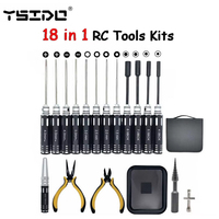 Kits d'outils RC 18 en 1, tournevis, pinces, douilles hexagonales, clés à douilles, boîte de réparation pour la réparation d'avions RC, de voitures RC, de modèles de jouets