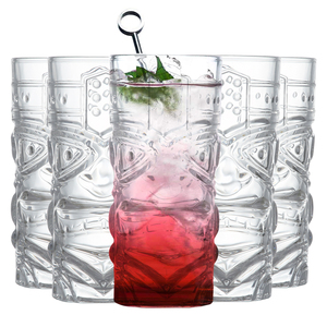 Beber licor de Cóctel único Hawaiian Tiki Bar Stemmed Margarita Martini Beer Glass Glasses Cup Cups Mugs Glassware Set - Product Image 3