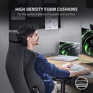 <span class=keywords><strong>Iskur</strong></span>-<span class=keywords><strong>silla</strong></span> ergonómica para juegos de PC XL, sillón de tela suave gris oscuro con sistema de soporte de madera para sala de recreación de juegos, 2022 - Product Image 6