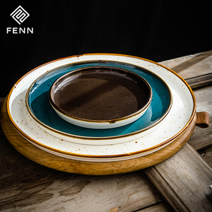 Plato <span class=keywords><strong>de</strong></span> Pasta <span class=keywords><strong>de</strong></span> Cerámica Profunda con Esmalte Moteado Pintado a Mano Estilo Rústico FENN, Plato <span class=keywords><strong>de</strong></span> Porcelana para Sopa, Postre y <span class=keywords><strong>Cena</strong></span> para Restaurantes y Hoteles - Product Image 4