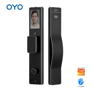 OYO Tuya Ttlock Visual Intercom Door Lock 3D Face RFID Card Smartlock Tuya WiFi Fingerprint Biometric Cerradura Intelligent