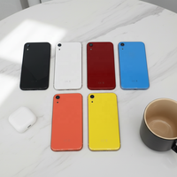 Coques arrière pour iPhone 11 12 13 14 Pro Max, 8 Plus, X, XR, XS Max, avec vitre arrière, porte-batterie et cadre intermédiaire, boutons latéraux