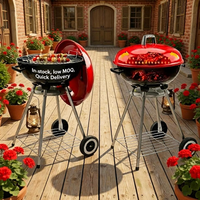 Barbecue portable en acier inoxydable 304 de qualité supérieure, de forme pomme, avec chariot, sans fumée, pour jardin et extérieur
