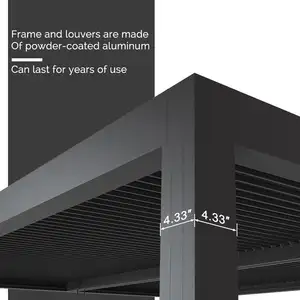 Automatische Pergola Lamellen Pergola Buiten Aluminium Pergola Met Verstelbaar Dak Voor Achtertuin Tuin Hardtop Tuinhuisje