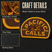 Patch brodé personnalisé avec logo, plusieurs options d'attache, pour vêtements, badge brodé, emblème brodé