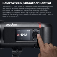 Godox AD600PROII 600W Tout-en-Un Flash de Studio Extérieur TTL HSS avec Système Sans Fil 2.4G X et Batterie Li-ion Intégrée, Accessoires Photo