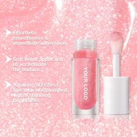 Gloss à lèvres brillant hydratant nude transparent pour revendeurs, marque privée, logo personnalisé
