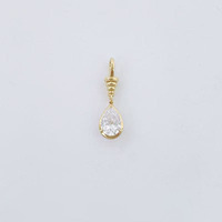 Ciondolo in Oro 18K con Diamante Coltivato in Laboratorio, Semplice ed Elegante, Taglio a Goccia a Tre Griffe, Gioielli Raffinati da Donna, Catene alla Moda, Charm Delicato
