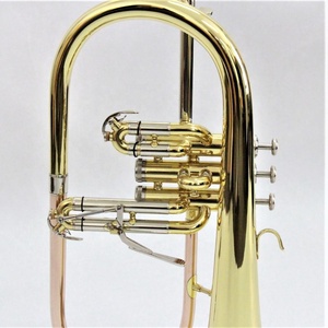 Flugelhorn en laiton rose avec tuyau en laiton, valves en acier inoxydable, laqué or, flugelhorn en Sib - Product Image 3