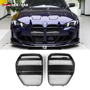 Grille avant en fibre de carbone sèche pour <span class=keywords><strong>BMW</strong></span> <span class=keywords><strong>M3</strong></span> M4/G80 G81 G82 G83 Style V avec grille avant 2021 + équipée d'une maille anti-pierre - Product Image 1