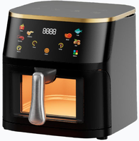 Freidora de Aire de 10L, 1400W, 80-200 ° Freidora de Aire Eléctrica Antiadherente con Pantalla Táctil a Color de Acero Inoxidable y Amplio Rango de Temperatura