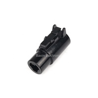 Conector Circular Deutch Serie DTHD de 1 Posición, Modelo DTHD06-1-8S/DTHD04-1-8P, Carcasa/Terminal para PCB Macho, Color Negro, Electrónico