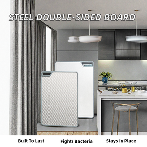 Planche à découper carrée jetable en acier inoxydable 304, double face, antidérapante, antibactérienne, passe au lave-vaisselle. - Product Image 2