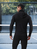 Chemise à capuche en polyester élastique, sous-vêtement de compression, idéale pour les équipes de pêche, les clubs de plein air, le cyclisme et les entraînements de longue durée