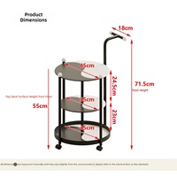 Table d'appoint coulissante amovible avec chariot, plateau en verre trempé multicouche et cadre noir