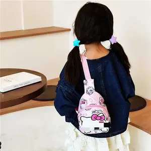 2023 New Arrival Crianças Saco Kawaii Girl Boy KT Kuromi Melody Crossbody Bag Bonito Tecido Oxford Cartoon Chest Pack