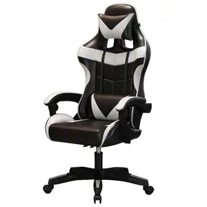 Stock Cadeira Gamer Silla Para Gamer White and Black Comfortable Premium Racing Gaming Chair