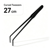 Jusuo – Kit d'outils de nettoyage d'aquarium 4-en-1 en acier inoxydable noir : pinces, ciseaux, spatule pour kits de démarrage d'aquariums