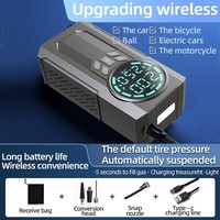 Compresseur d'air numérique intelligent sans fil à grand écran, gonfleur de pneus portable, batterie externe pour voiture, moto et ballons