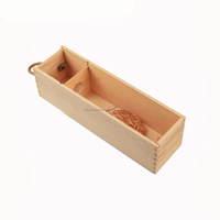 Boîte à champagne Boîte cadeau à vin en bois Éclairage LED Emballage de stockage de vin en panneau dur LOGO personnalisé