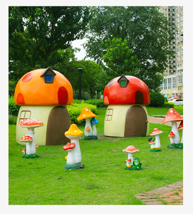 Mushroom House <strong>Decoration</strong> Outdoor FRP Plant Sculpture Garden Landscape Park Kindergarten Green <strong>Space</strong> <strong>Decoration</strong> - Product Image 2