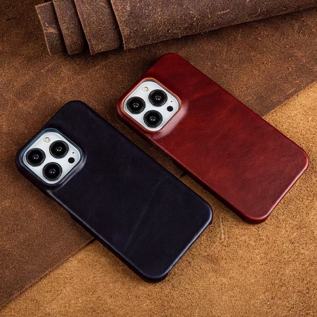 Genuine Leather for iPhone 15 11 12 13 14 Pro Max Case Luxury Leather Case