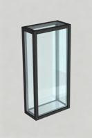 Vitrine d'exposition de bijoux moderne en verre noir carré, vitrine sur piédestal avec verre trempé pour la vente au détail et les musées