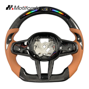 พวงมาลัยคาร์บอนไฟเบอร์ LED อัจฉริยะแบบกำหนดเอง อัพเกรด LCI สำหรับ BMW M340i M440i M550i X3M X5M G20 G30 G05 M2 M3 M4 M5 ปี 2018-2024 - Product Image 1
