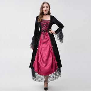 Halloween Sexy Noir et Rouge Gothique Palais Robe Vampire Jeu Uniforme Discothèque Sorcière Rôle Performance Jupe - Product Image 3