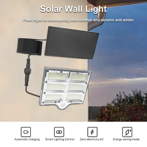 334แอลอีดี/166แอลอีดีติดผนังพลังงานแสงอาทิตย์สว่างสูงกลางแจ้ง PIR <span class=keywords><strong>Motion</strong></span> Sensor แสง3โหมดแบบบูรณาการแยกหัวปรับได้ - Product Image 2
