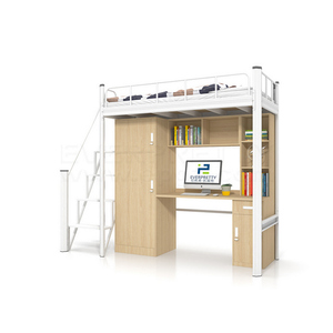 Giường Tầng Đơn Bằng Kim Loại Phong Cách Phổ Biến Với Bàn Làm Việc Bên Dưới Và Giường Sinh Viên Đại Học Bàn Học Trong Khuôn Viên Trường - Product Image 4