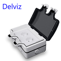 Caja de Protección para Interruptor Delviz, Apta para Nuestro Interruptor de 120 mm con Orificio de Montaje con Tornillos, Caja Impermeable para Exteriores IP66