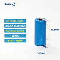 Batería de Litio Primaria LISUN ER14335 de 3.6V para Respaldo de Memoria PLC, Control Industrial CNC