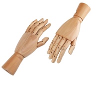 Modèle de main en bois flexible pour le dessin, la présentation de bijoux, la décoration de bureau, main gauche et droite mobiles, mannequin en bois