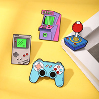 Épingles en métal rétro pour console de jeu en émail - Badge de contrôleur de jeu nostalgique pour vêtements, sac, décoration et cadeaux de collection pour joueurs