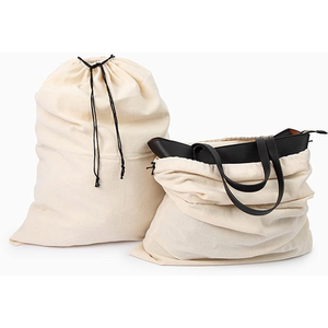 Fashion Big Dust <strong>Bag</strong> White Cotton <strong>Canvas</strong> <strong>Pouch</strong> Cloth Storage <strong>Drawstring</strong> <strong>Bag</strong> With Rope - Product Image 4
