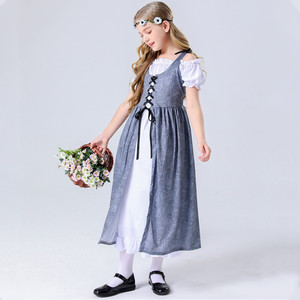 Disfraz Medieval de sirvienta de granja francesa Halloween chico <span class=keywords><strong>renacimiento</strong></span> Pastoral Vintage vestido largo Cosplay Oktoberfest Dirndl disfraces - Product Image 3