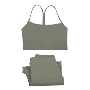 Conjunto de yoga para mujer, sujetador deportivo rosa y leggings, ropa de yoga para entrenamiento de alta intensidad, fitness, correr y entrenamiento. - Product Image 4