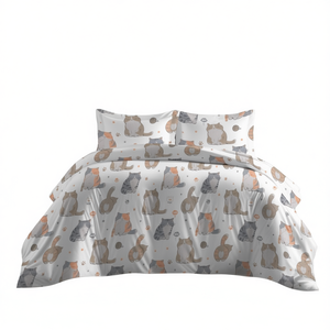 Ensemble de housse de couette 100% coton, design Gatti, lit double italien 200x200cm - Product Image 3