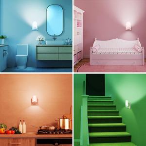 Lámpara LED Multicolor Automática con Sensor de Luz, Control Remoto, Enchufe EU/US/UK, Encendido/Apagado Automático del Anochecer al Amanecer - Product Image 3