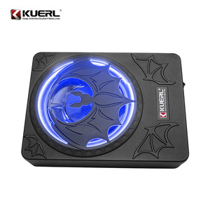 ซับวูฟเฟอร์ขนาดเล็ก 10 นิ้ว KUERL 1200W 12V แบบบางพิเศษ พร้อมไฟ LED สีฟ้า สำหรับระบบเครื่องเสียงรถยนต์ - Product Image 1