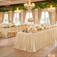 Nappe en Chiffon Plissée et Volantée, Élégante et Moderne, Personnalisable pour Mariages, Banquets, Tables de Desserts et Décorations de Fêtes