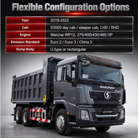 Camion benne Shacman Delong X3000 robuste avec benne en U optimisée et équilibrage de charge amélioré pour le transport de marchandises en vrac