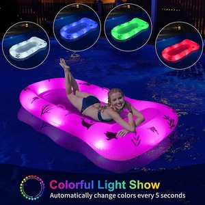 Chaise flottante gonflable à bouée lumineuse à LED <span class=keywords><strong>avec</strong></span> télécommande Matelas de <span class=keywords><strong>plage</strong></span> amusant pour les fêtes - Product Image 4