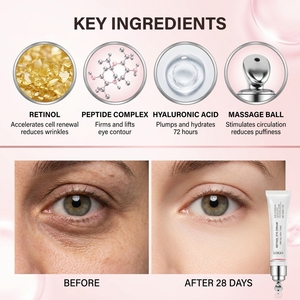 <span class=keywords><strong>Crema</strong></span> Contorno Occhi al Retinolo per Massaggio, Riparazione Rughe, Rassodante, Anti-Età, Contro Occhiaie e Pelle Flaccida, Set Cosmetico - Product Image 3