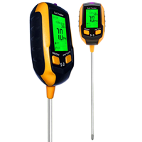 Testeur d'humidité du sol LCD 6 en 1 avec mesure du pH, de la température, de la luminosité, de l'humidité, de la salinité et de l'environnement, profondeur 30 cm, utilisation intérieure/extérieure